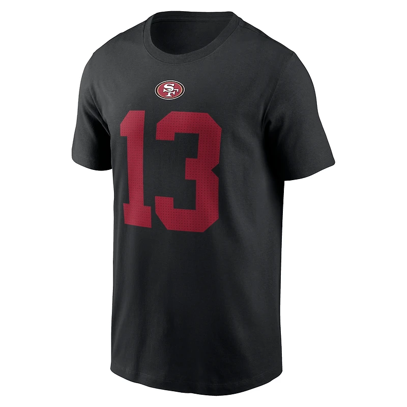 T-shirt avec nom et numéro de joueur Nike Brock Purdy pour homme, noir, San Francisco 49ers