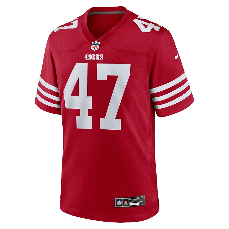 Men's Nike Bryce Huff  Scarlet San Francisco 49ers Team Game Jersey