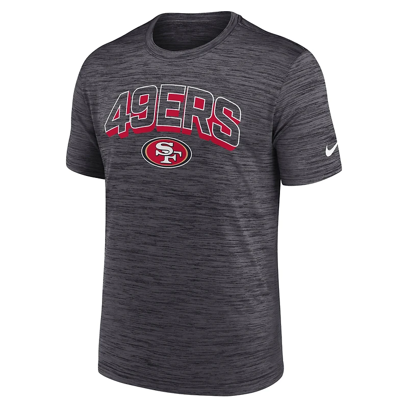 T-shirt Nike Primetime Velocity Dri-FIT pour homme, couleur charbon, des San Francisco 49ers