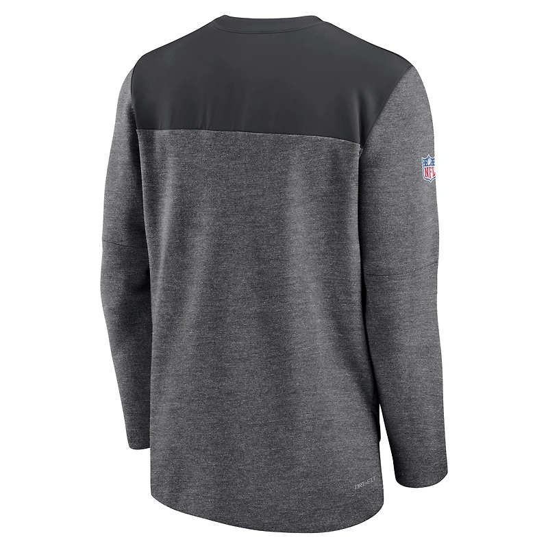 Haut à quart de zip Performance Nike San Francisco 49ers Sideline Lockup pour homme, anthracite