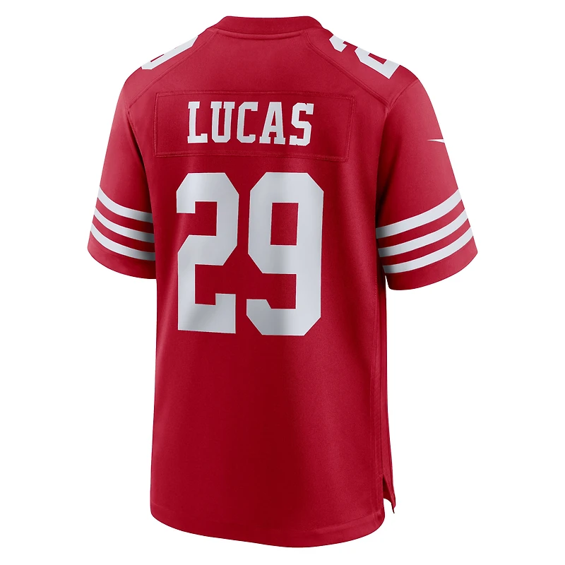 Men's Nike Chase Lucas  Scarlet San Francisco 49ers Team Game Jersey