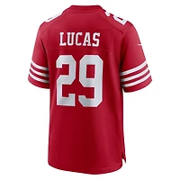 Men's Nike Chase Lucas  Scarlet San Francisco 49ers Team Game Jersey