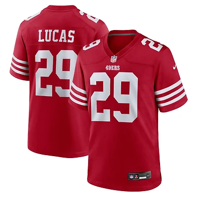 Men's Nike Chase Lucas  Scarlet San Francisco 49ers Team Game Jersey