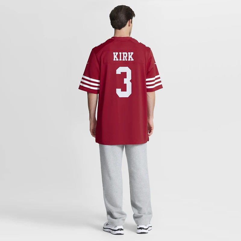 Maillot de match Nike Christian Kirk rouge écarlate des 49ers San Francisco pour homme