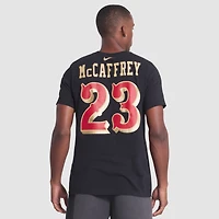 T-shirt Nike Christian McCaffrey noir pour homme, collection San Francisco 49ers 2025 Rivalries, nom et numéro du joueur