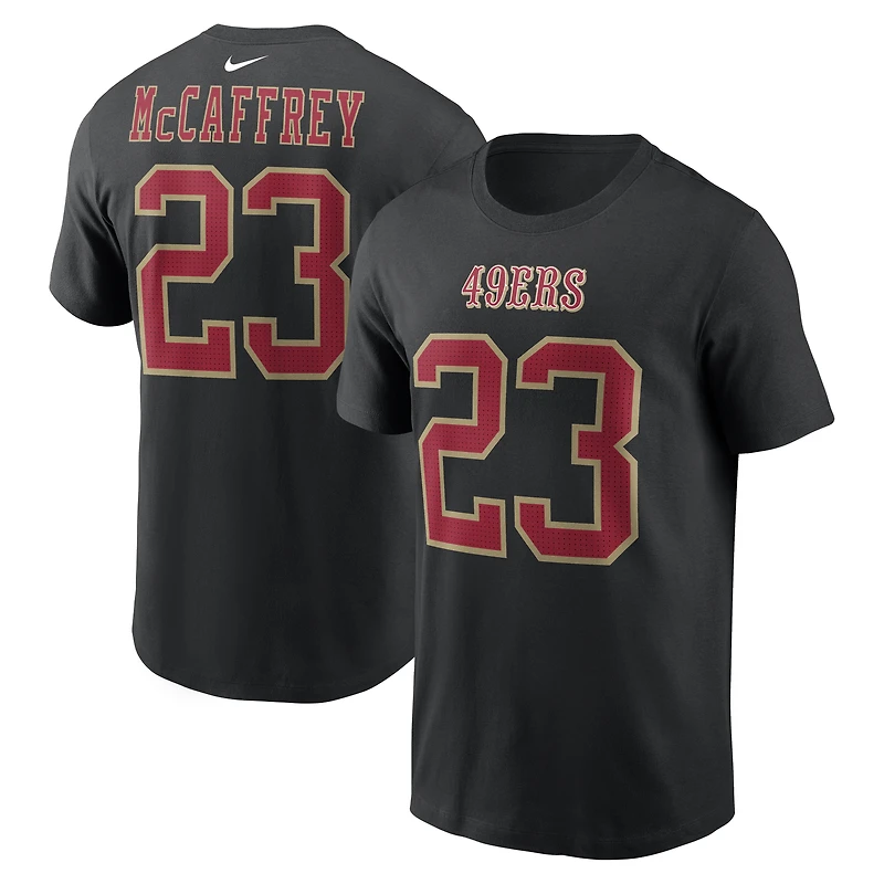 Men's Nike Christian McCaffrey Black San Francisco 49ers Carbon Name & Number T-Shirt