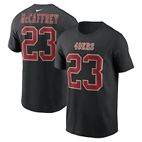 Men's Nike Christian McCaffrey Black San Francisco 49ers Carbon Name & Number T-Shirt
