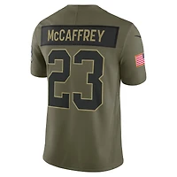 Maillot Nike Christian McCaffrey Olive San Francisco 49ers 2025 Salute to Service Limited pour homme