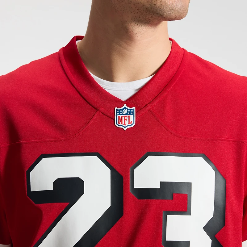 Maillot de joueur jeu alternatif Nike Christian McCaffrey Scarlet San Francisco 49ers pour homme