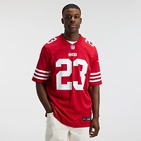 Maillot de match d'équipe Nike Christian McCaffrey Scarlet des San Francisco 49ers pour homme