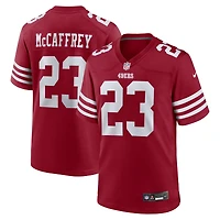 Maillot de match d'équipe Nike Christian McCaffrey Scarlet des San Francisco 49ers pour homme