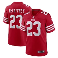 Maillot de match d'équipe Nike Christian McCaffrey Scarlet des San Francisco 49ers pour homme