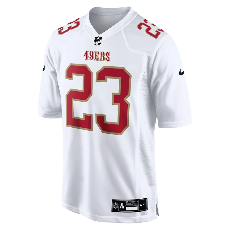 Maillot de jeu mode Nike Christian McCaffrey Tundra blanc San Francisco 49ers pour homme