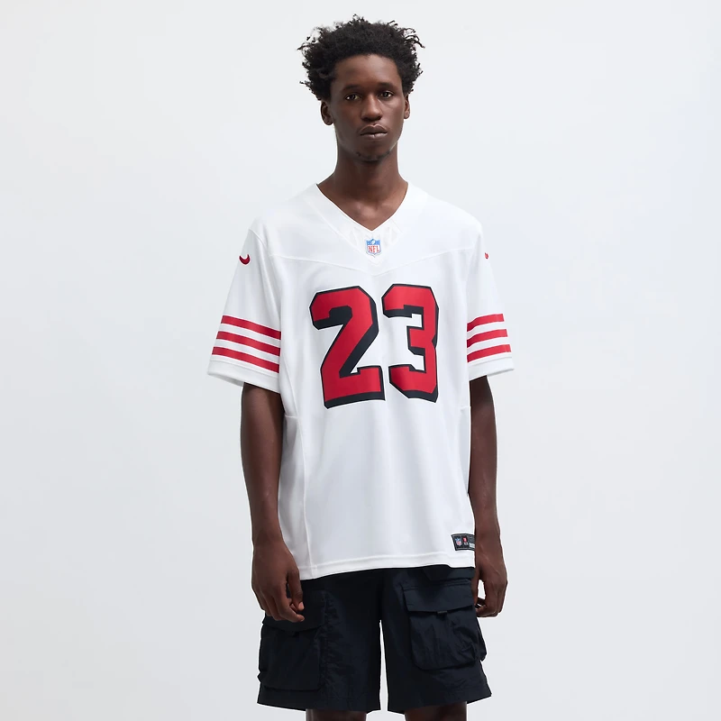 Nike Christian McCaffrey pour homme Blanc San Francisco 49ers Vapor F.U.S.E. 2e maillot alternatif limité