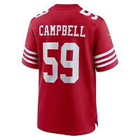 Maillot Nike De'Vondre Campbell Scarlet pour homme des San Francisco 49ers Team Game