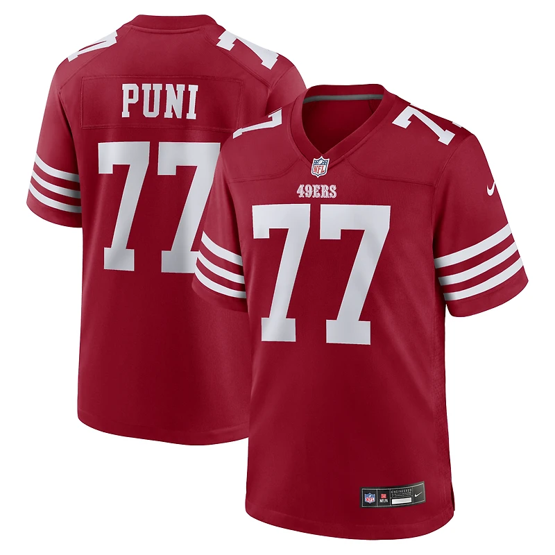 Maillot Nike Dominick Puni Scarlet San Francisco 49ers Team Game pour homme