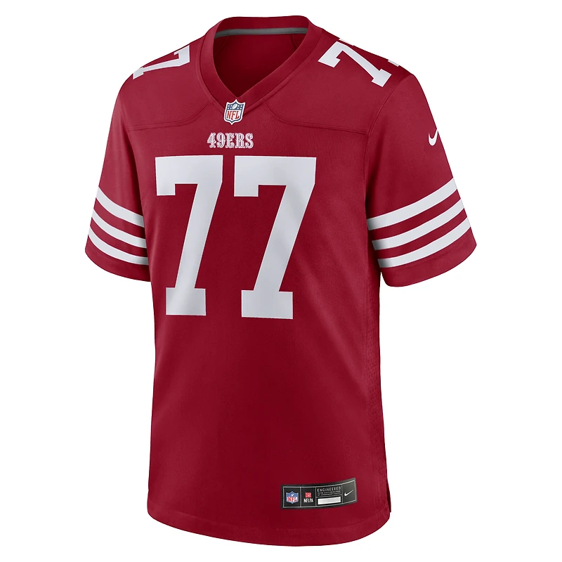 Men's Nike Dominick Puni  Scarlet San Francisco 49ers Team Game Jersey