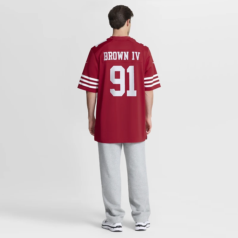 Maillot Nike Earnest Brown IV Scarlet San Francisco 49ers Team Game pour homme