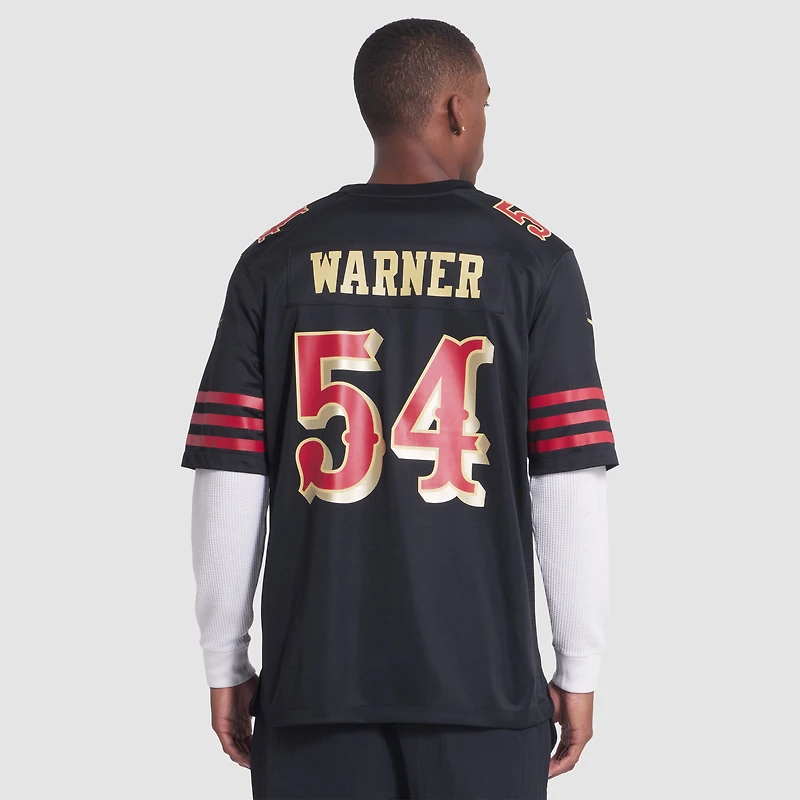 Men's Nike Fred Warner Black San Francisco 49ers 2025 Rivalries Collection Game Jersey