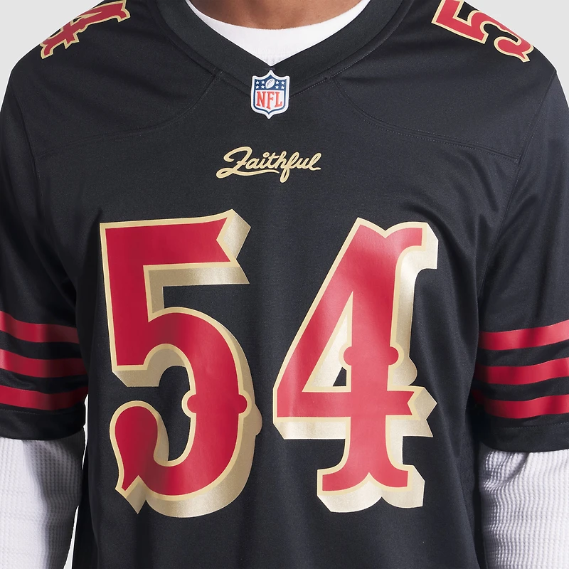 Men's Nike Fred Warner Black San Francisco 49ers 2025 Rivalries Collection Game Jersey