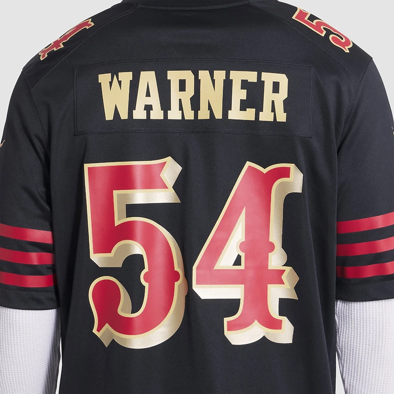 Men's Nike Fred Warner Black San Francisco 49ers 2025 Rivalries Collection Game Jersey