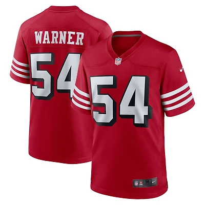 Maillot de jeu alternatif Nike Fred Warner Scarlet San Francisco 49ers pour homme