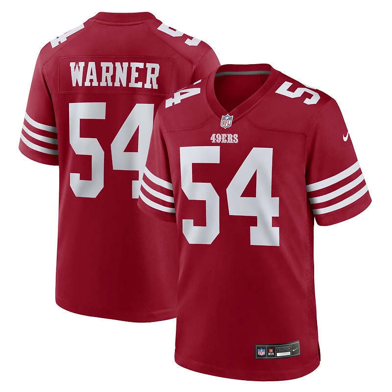 Maillot de match Nike Fred Warner Scarlet San Francisco 49ers pour homme