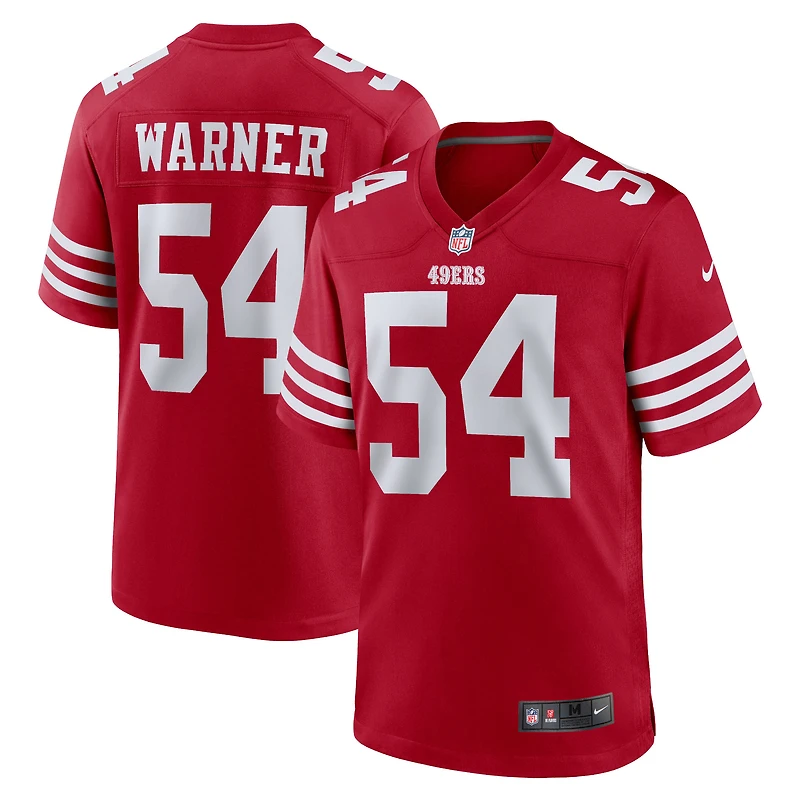 Maillot de joueur Nike Fred Warner Scarlet des San Francisco 49ers pour homme