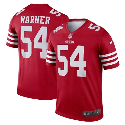 Maillot Nike Fred Warner Scarlet pour homme, légende de l'équipe des San Francisco 49ers