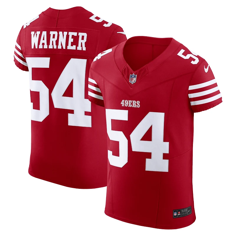 Men's Nike Fred Warner Scarlet San Francisco 49ers  Vapor F.U.S.E. Elite Jersey