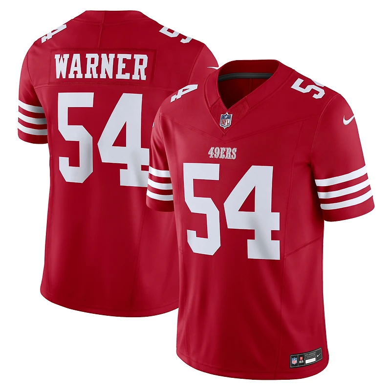 Nike Fred Warner Scarlet San Francisco 49ers Vapor F.U.S.E. Maillot limité