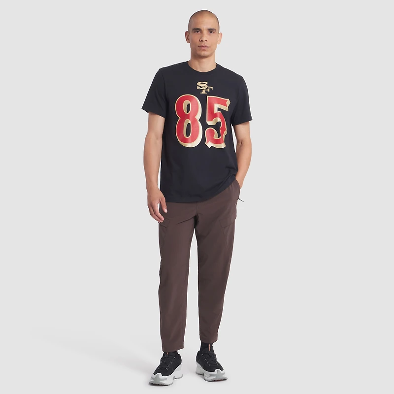 T-shirt Nike George Kittle noir pour homme, collection San Francisco 49ers 2025 Rivalries, nom et numéro du joueur