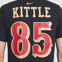 T-shirt Nike George Kittle noir pour homme, collection San Francisco 49ers 2025 Rivalries, nom et numéro du joueur