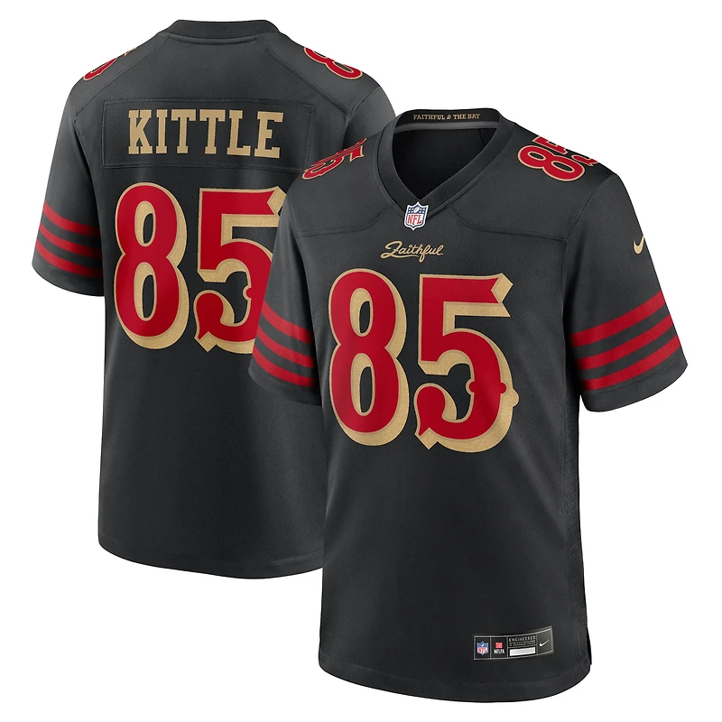 Maillot de match Nike George Kittle noir la collection Rivalries des 49ers San Francisco pour homme