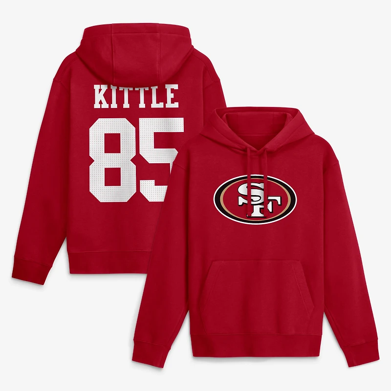 Sweat à capuche Nike George Kittle rouge écarlate des 49ers de San Francisco pour homme