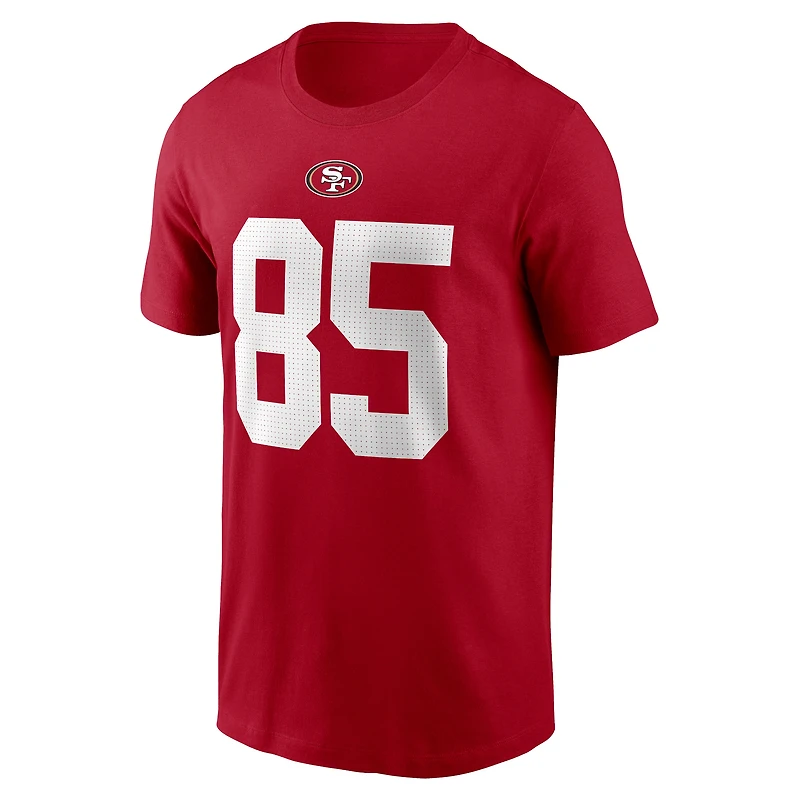 T-shirt Nike George Kittle Scarlet San Francisco 49ers pour homme avec nom et numéro de joueur