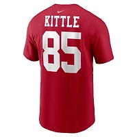 T-shirt Nike George Kittle Scarlet San Francisco 49ers pour homme avec nom et numéro de joueur