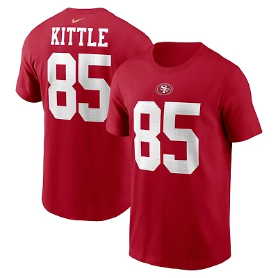 T-shirt Nike George Kittle Scarlet San Francisco 49ers pour homme avec nom et numéro de joueur