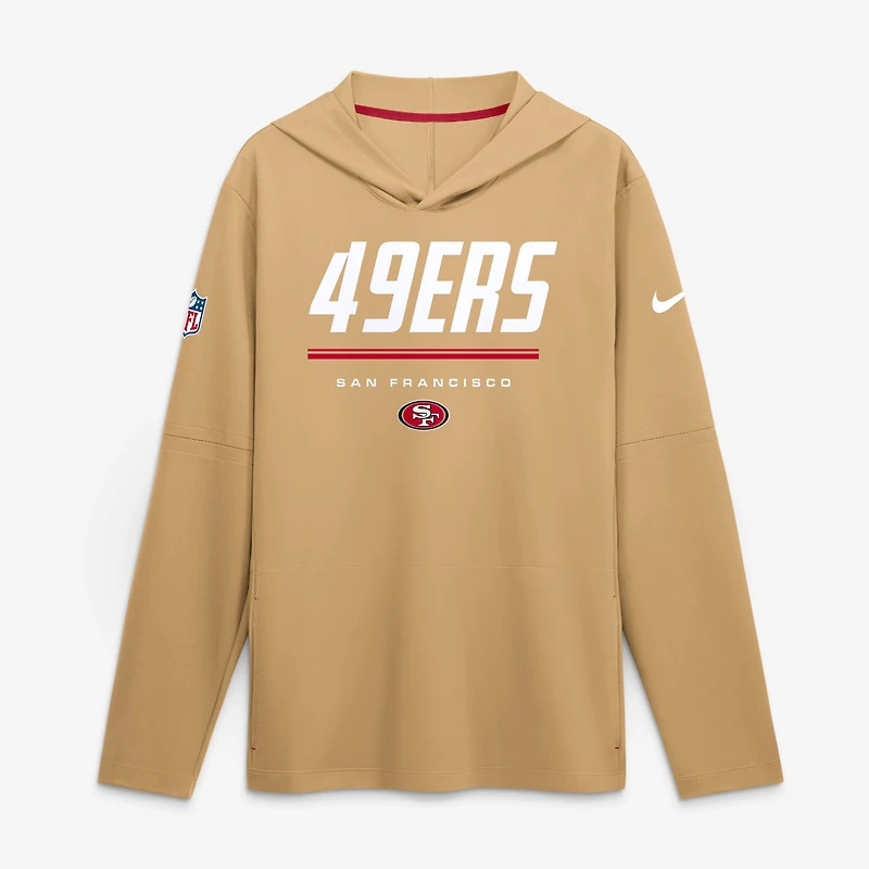 Haut à capuche léger manches longues Nike Scarlet San Francisco 49ers Sideline pour homme