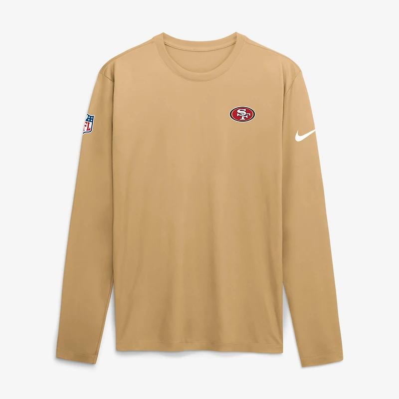 Men's Nike Gold San Francisco 49ers Sideline Small Logo Legend Dri-FIT Long Sleeve T-Shirt