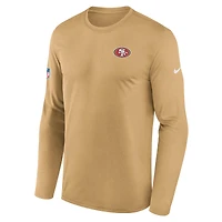 T-shirt à manches longues Nike Gold San Francisco 49ers Sideline Small Logo Legend Dri-FIT pour homme