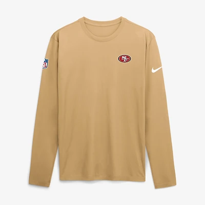 Men's Nike Gold San Francisco 49ers Sideline Small Logo Legend Dri-FIT Long Sleeve T-Shirt
