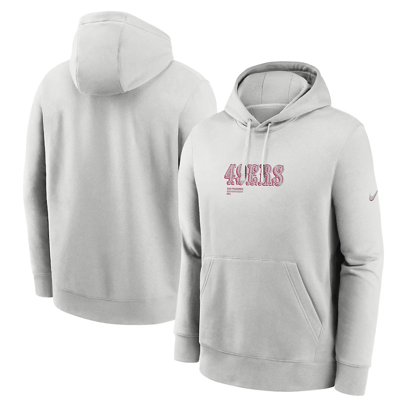 Sweat à capuche Nike gris San Francisco 49ers Edge Pack French Terry Club pour homme
