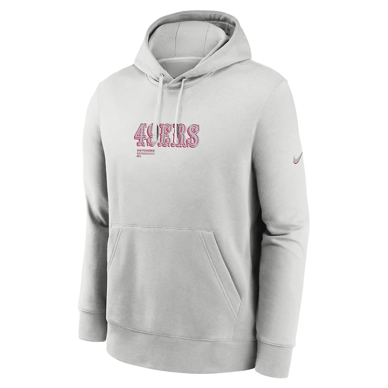 Sweat à capuche Nike gris San Francisco 49ers Edge Pack French Terry Club pour homme