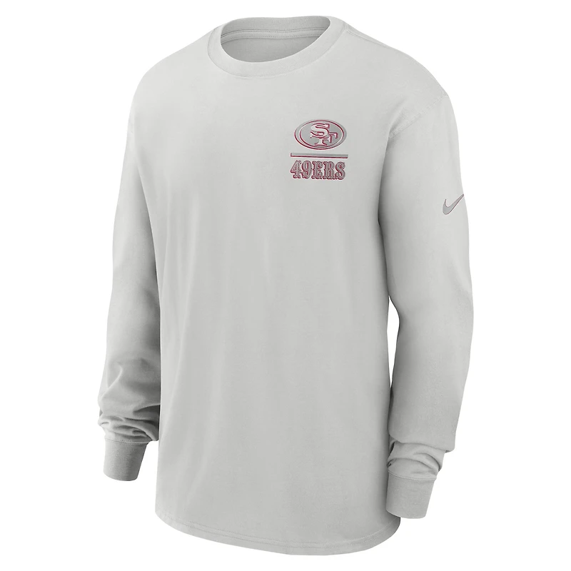 T-shirt à manches longues Nike gris San Francisco 49ers Essential Heavy Max90 pour homme