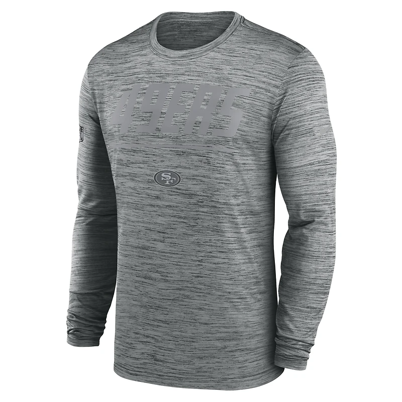 Men's Nike Gray San Francisco 49ers Sideline Offensive Transition Velocity Dri-FIT Long Sleeve T-Shirt