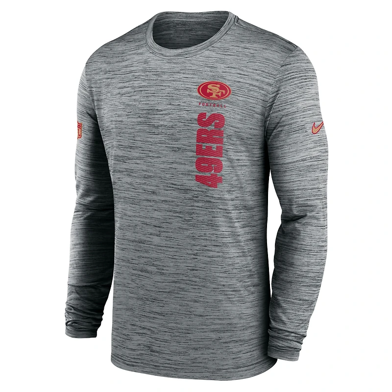 Men's Nike Gray San Francisco 49ers Sideline Velocity Dri-FIT Long Sleeve T-Shirt