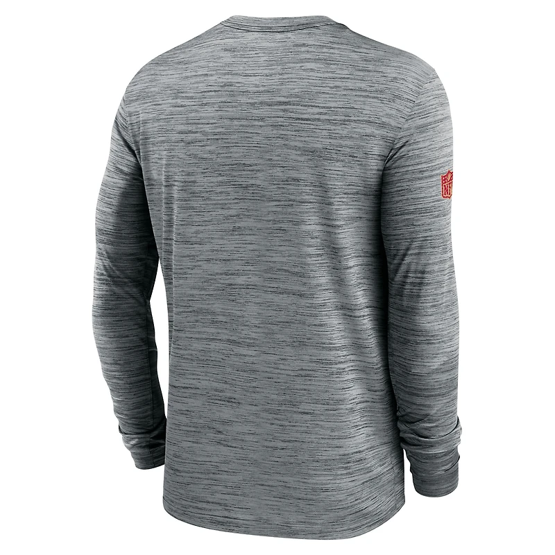 Men's Nike Gray San Francisco 49ers Sideline Velocity Dri-FIT Long Sleeve T-Shirt