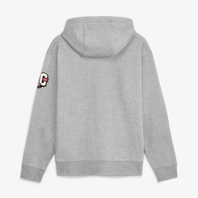Sweat à capuche polaire Nike Heather Gray San Francisco 49ers 80e anniversaire Showdown Club pour homme