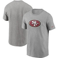 T-shirt essentiel Nike pour homme, gris chiné, logo des 49ers de San Francisco, Primetime